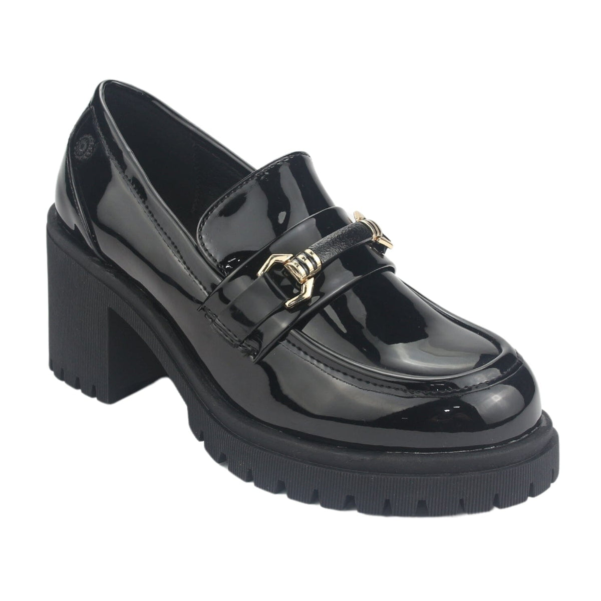 Mocasin Chalada Mujer Juppi-1 Negro Plataforma Tacones Altos Chalada 
