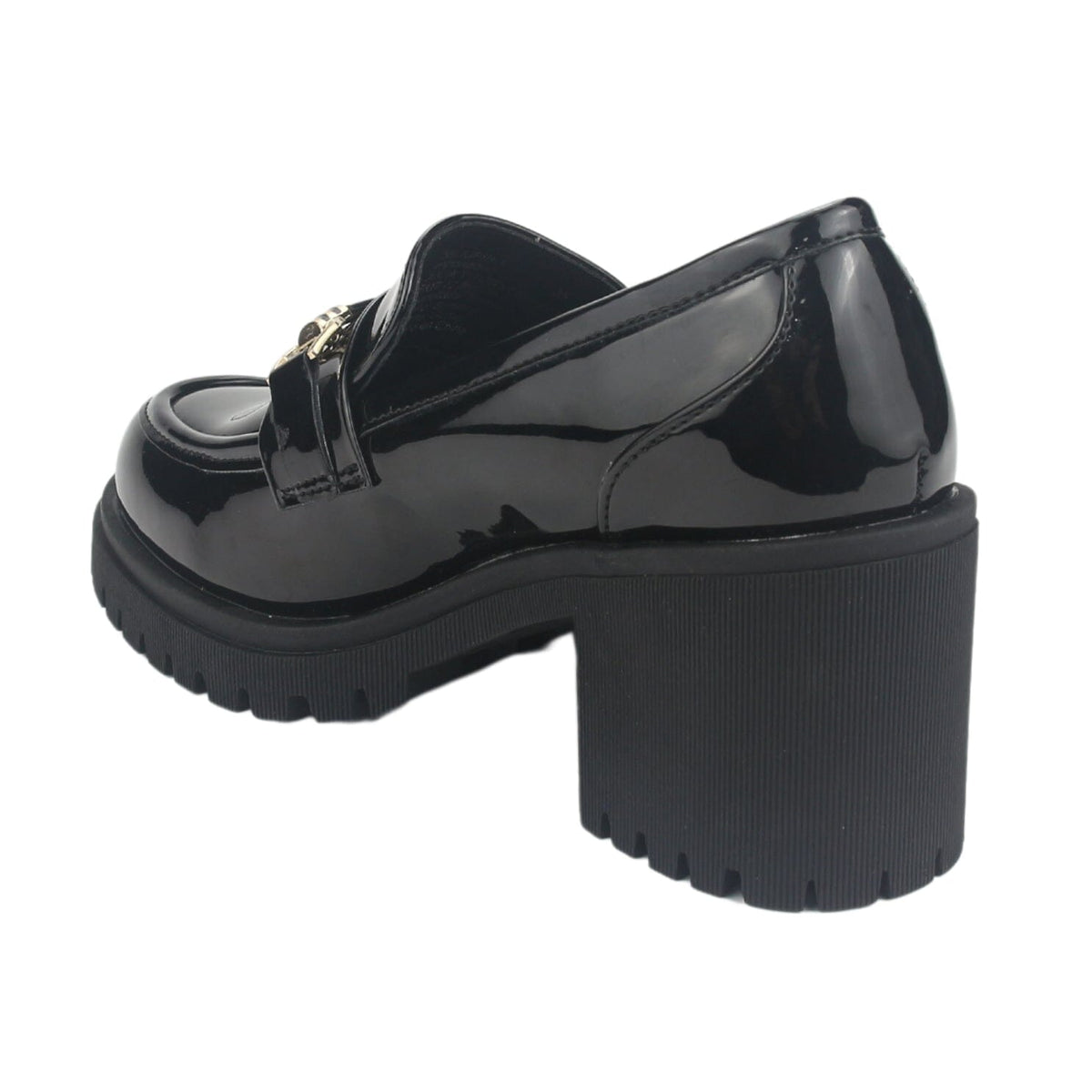 Mocasin Chalada Mujer Juppi-1 Negro Plataforma Tacones Altos Chalada 