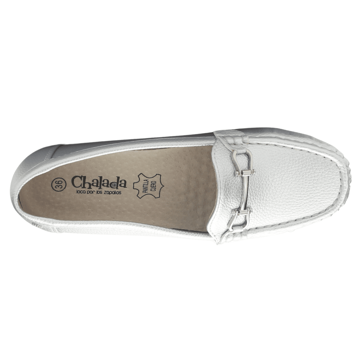 Mocasin Chalada Mujer Malu-2 Plateado Casual Mocasines Planos Chalada 