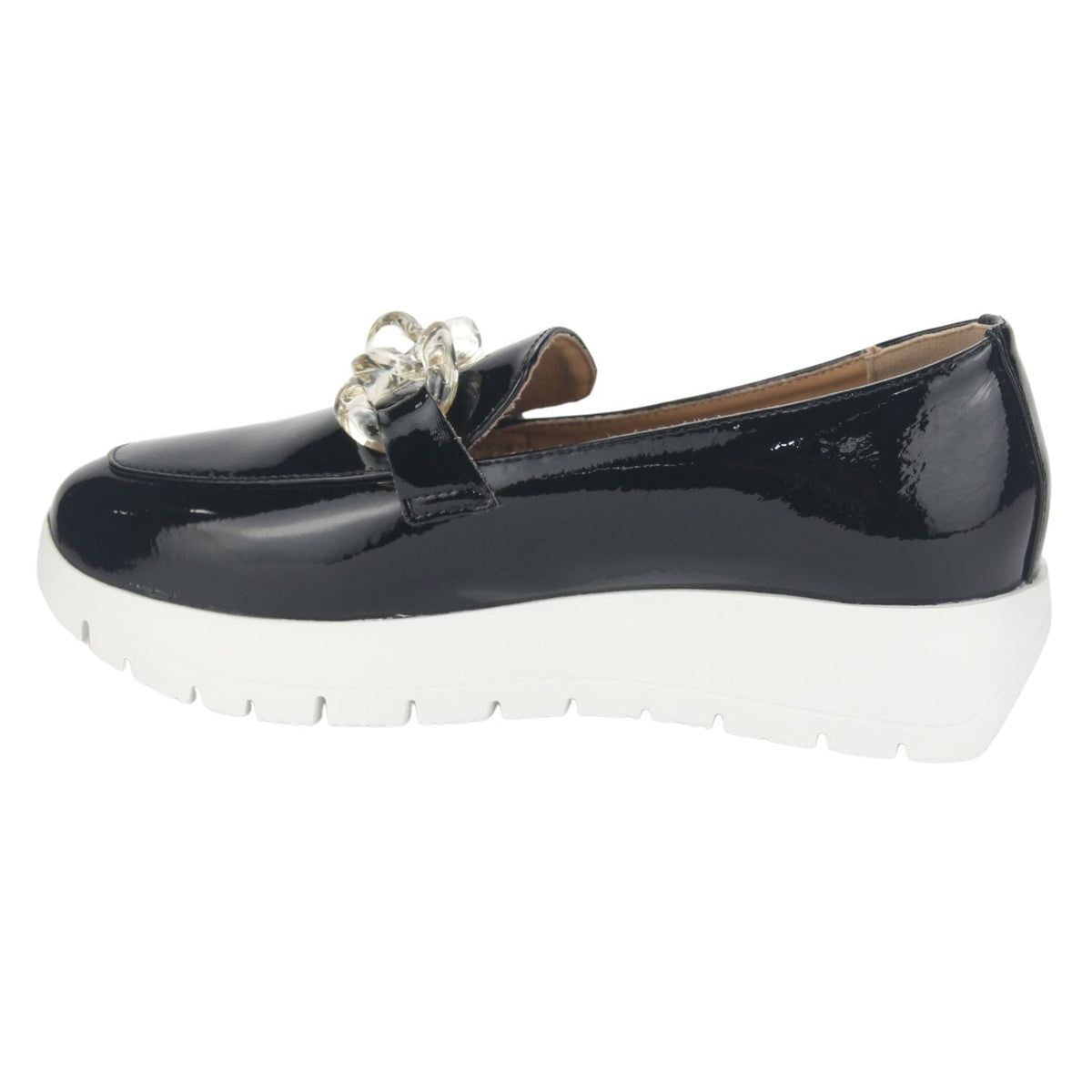Mocasin Chalada Mujer Wonder-1 Negro Blanco Casual Mocasines Plataforma Chalada 