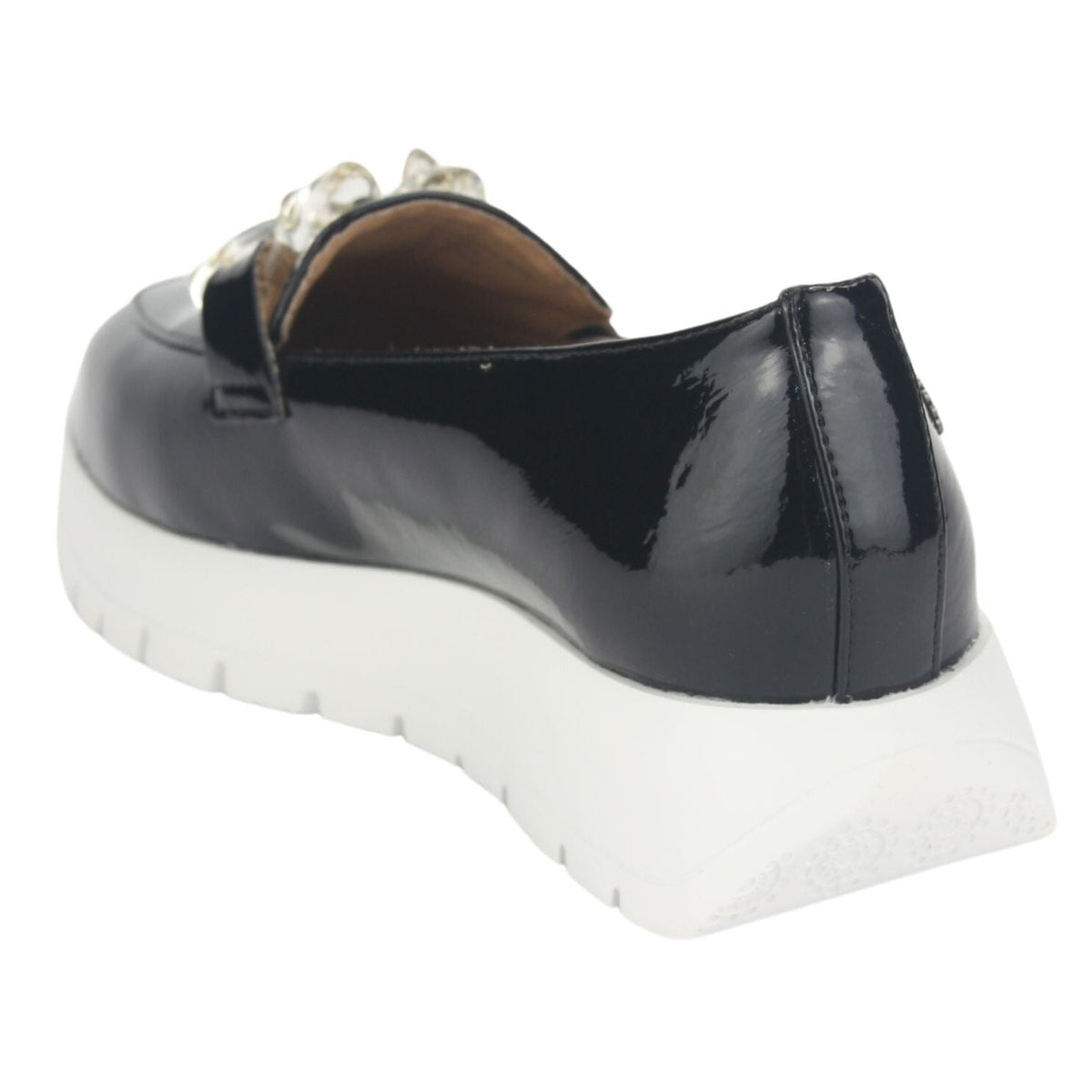 Mocasin Chalada Mujer Wonder-1 Negro Blanco Casual Mocasines Plataforma Chalada 