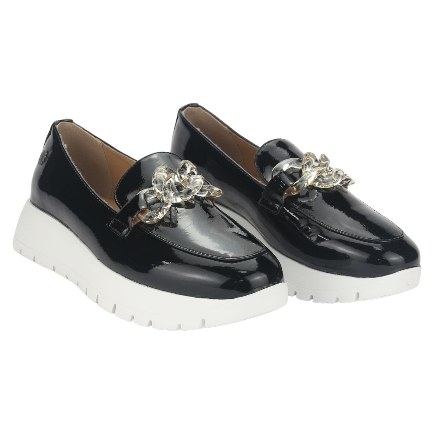 Mocasin Chalada Mujer Wonder-1 Negro Blanco Casual Mocasines Plataforma Chalada 
