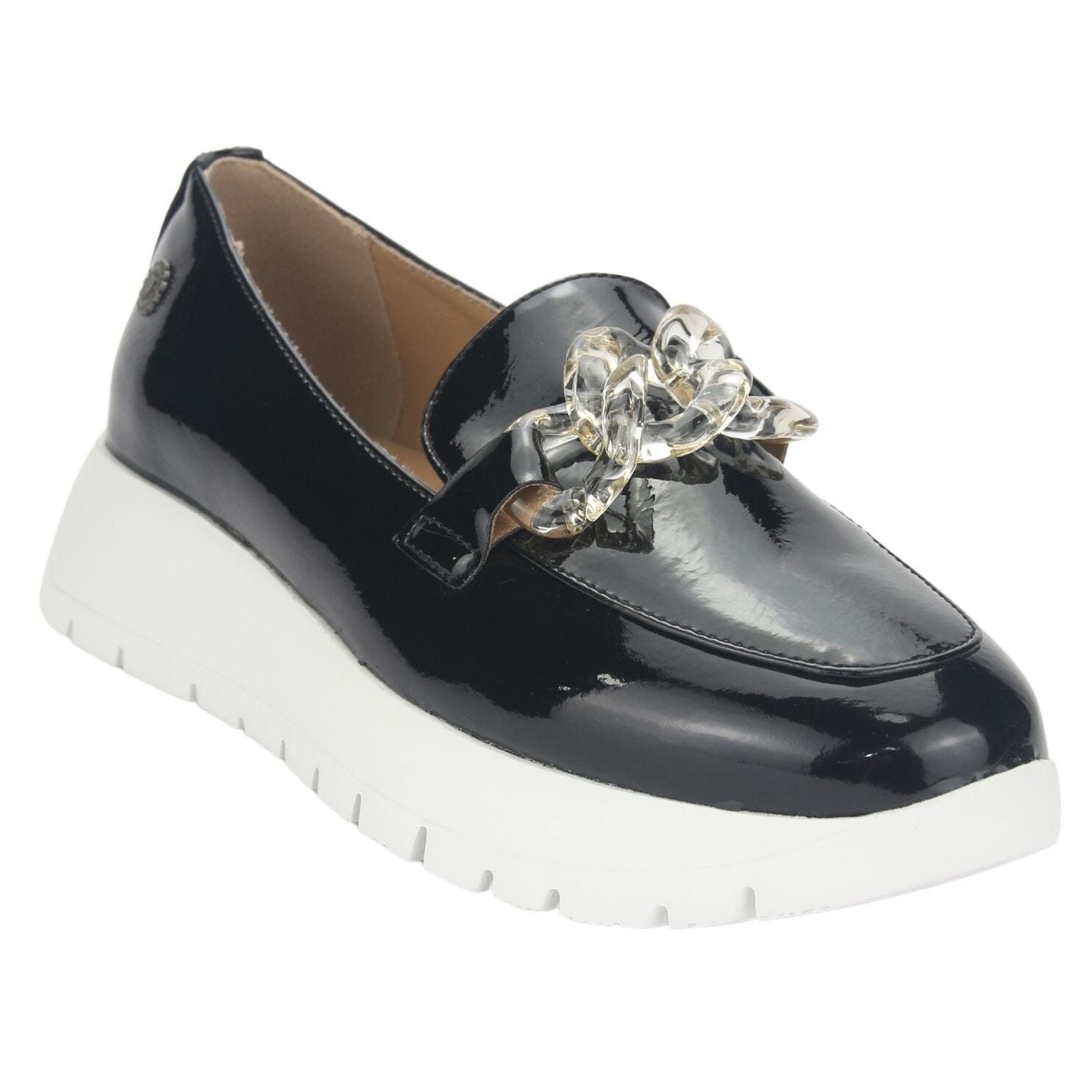 Mocasin Chalada Mujer Wonder-1 Negro Blanco Casual Mocasines Plataforma Chalada 