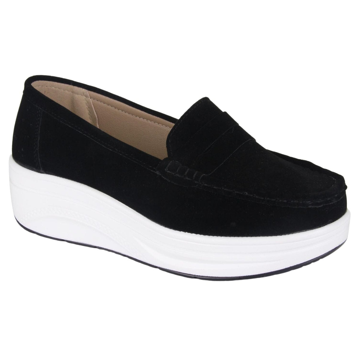 Mocasin Chalada Mujer Zoe-1 Negro Plataforma Zapatos Taco Chalada 