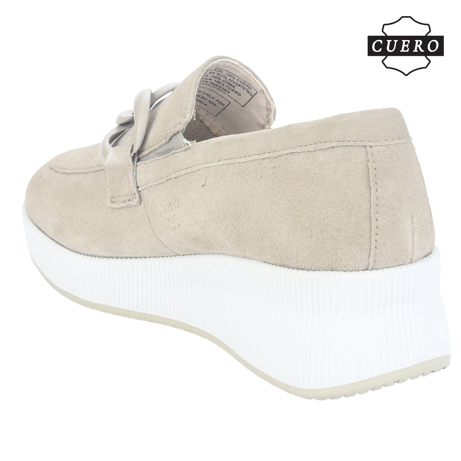 Mocasin de Cuero Chalada Mujer Ivana-1 Beige Casual Mocasines Taco Chalada 