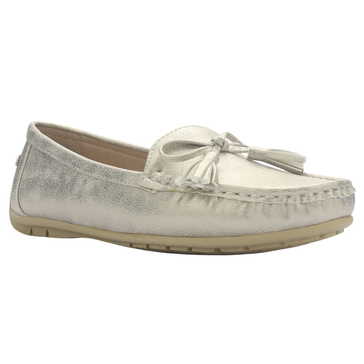 Mocasin Mujer Casual Champagne Chalada Nautico-3 Mocasines Planos Chalada 