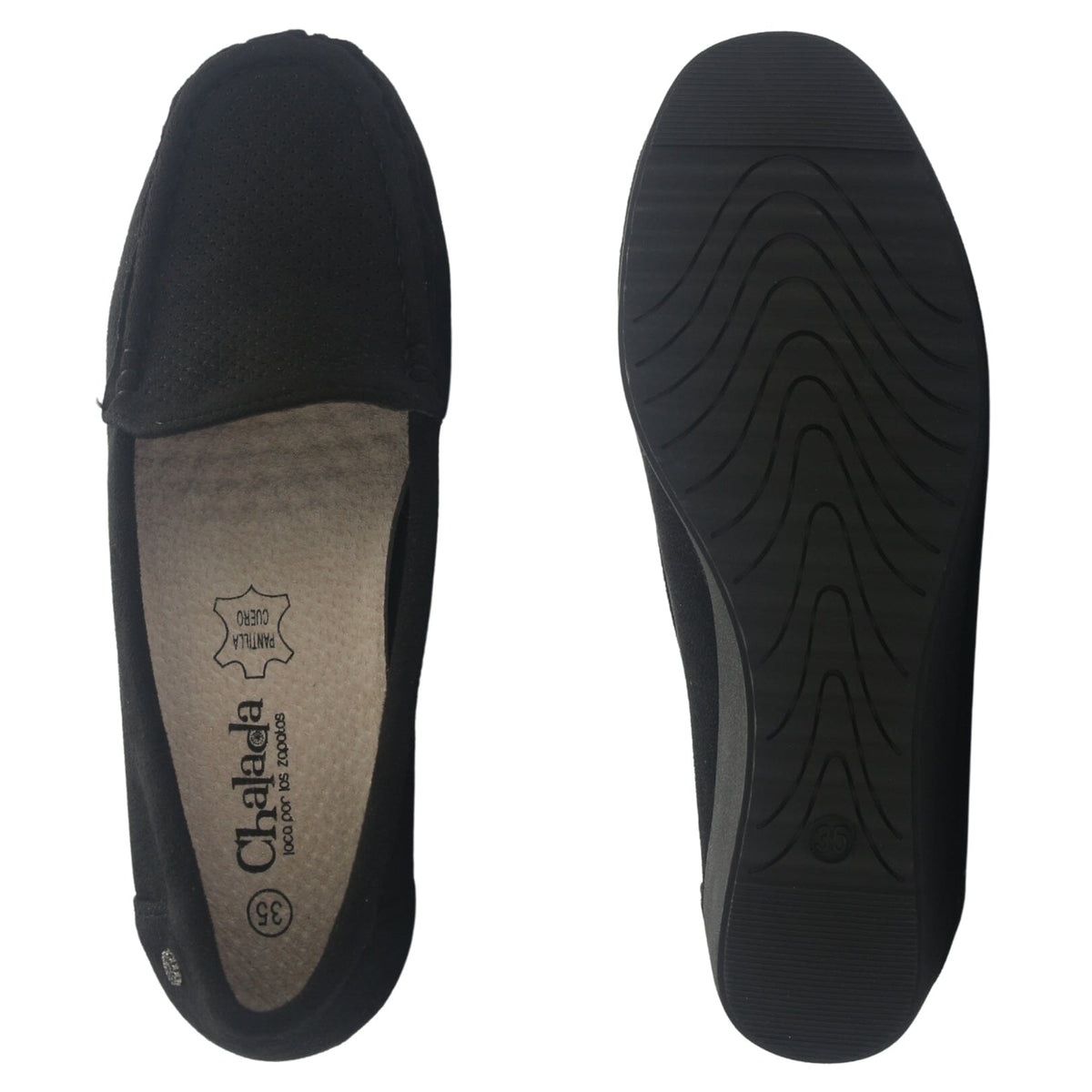 Mocasin Mujer Chalada Malu-4 Negro Casual Mocasines Taco Chalada 
