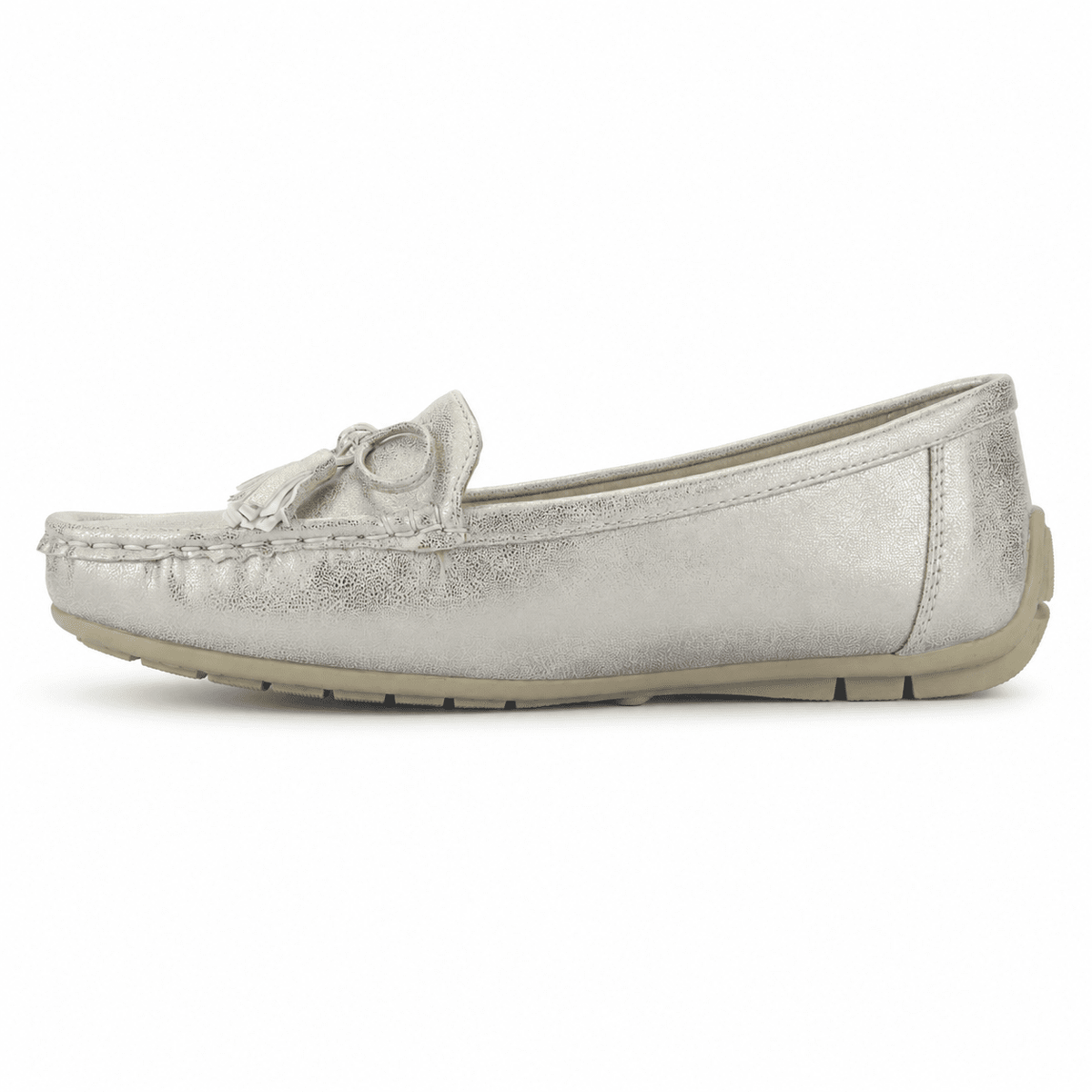 Mocasin Plateado Mujer Casual Chalada Nautico Mocasines Chalada 