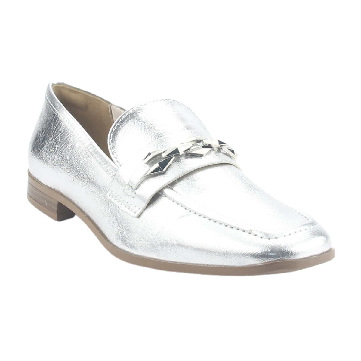 Mocasin Via Marte Mujer 075-007-01 Plateado Casual Mocasines Planos Via Marte 
