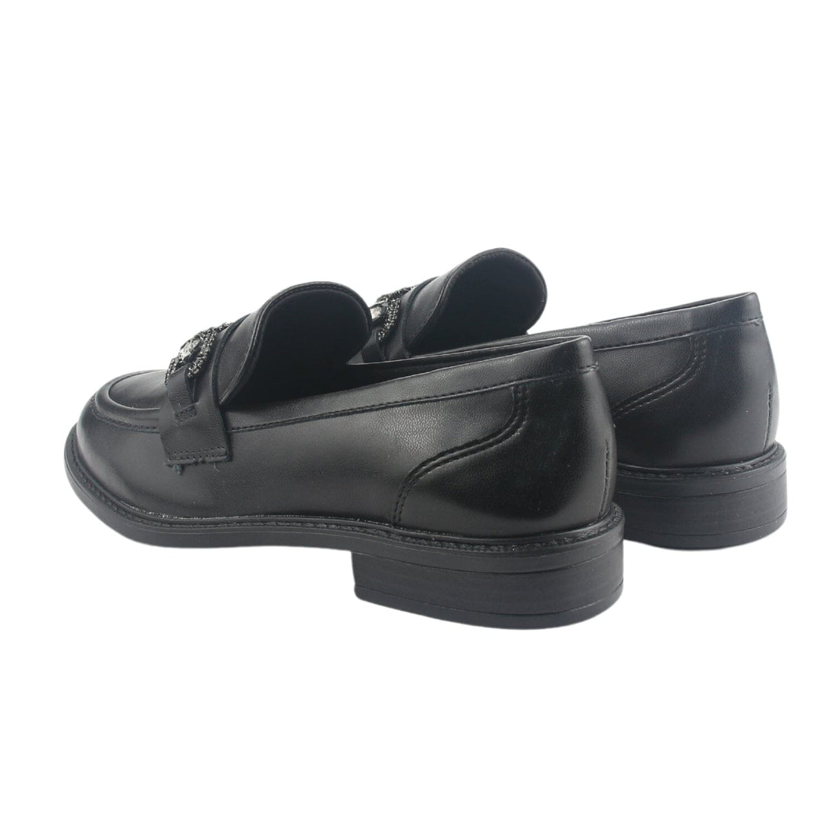 Mocasin Via Marte Mujer 077-004-01 Negro Casual Mocasines Planos Via Marte 