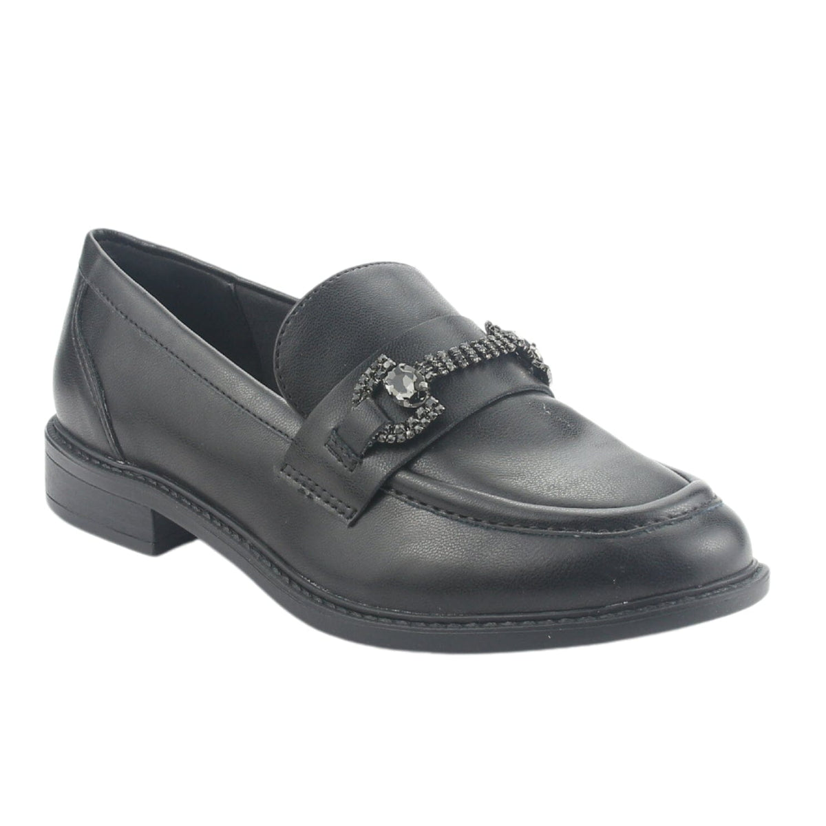 Mocasin Via Marte Mujer 077-004-01 Negro Casual Mocasines Planos Via Marte 