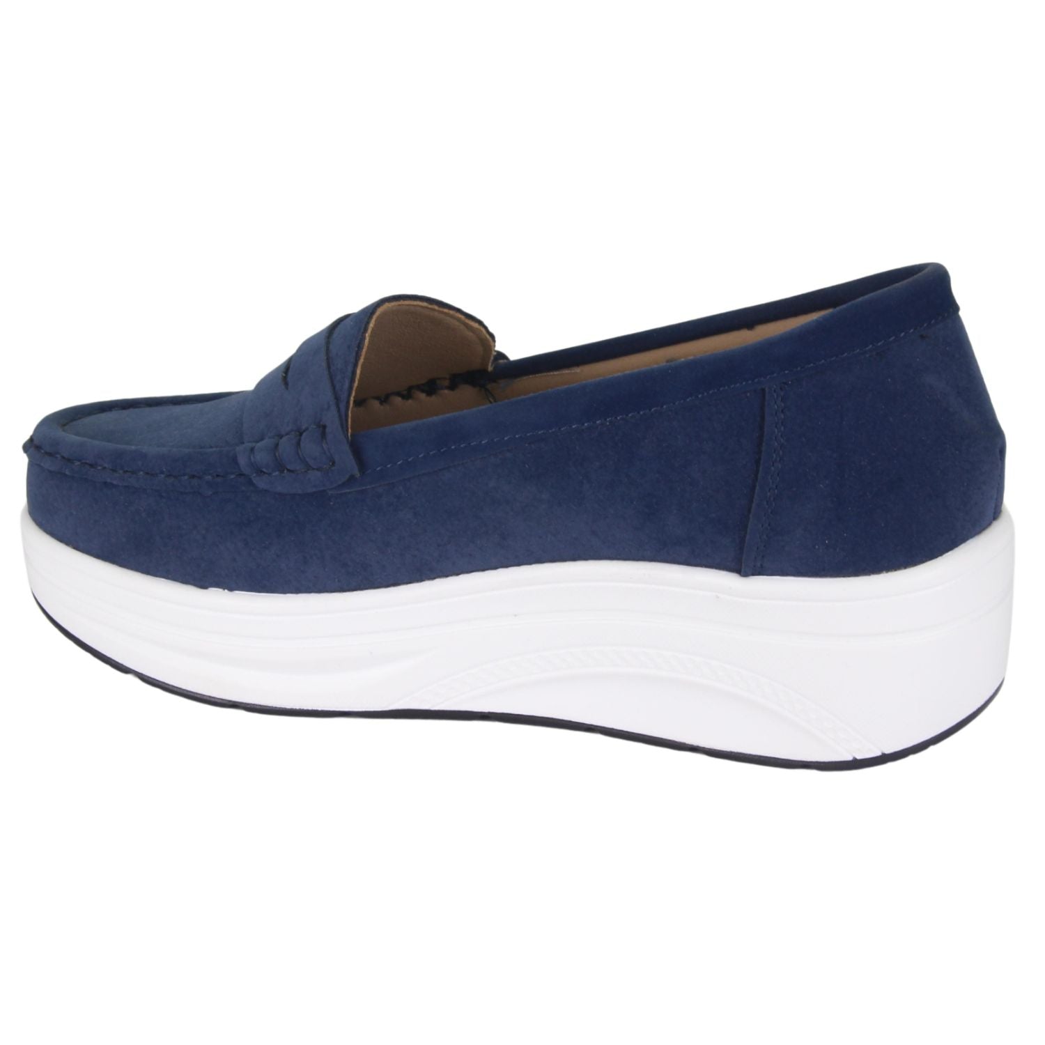 Mocasin Chalada Mujer Zoe-1 Azul Marino Plataforma