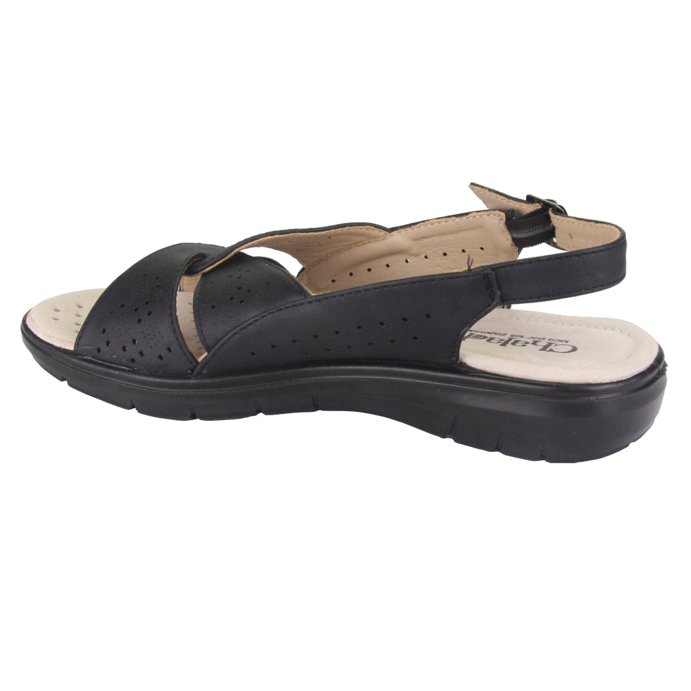 Sandalia Chalada Mujer Fairly-1 Negro Comfort