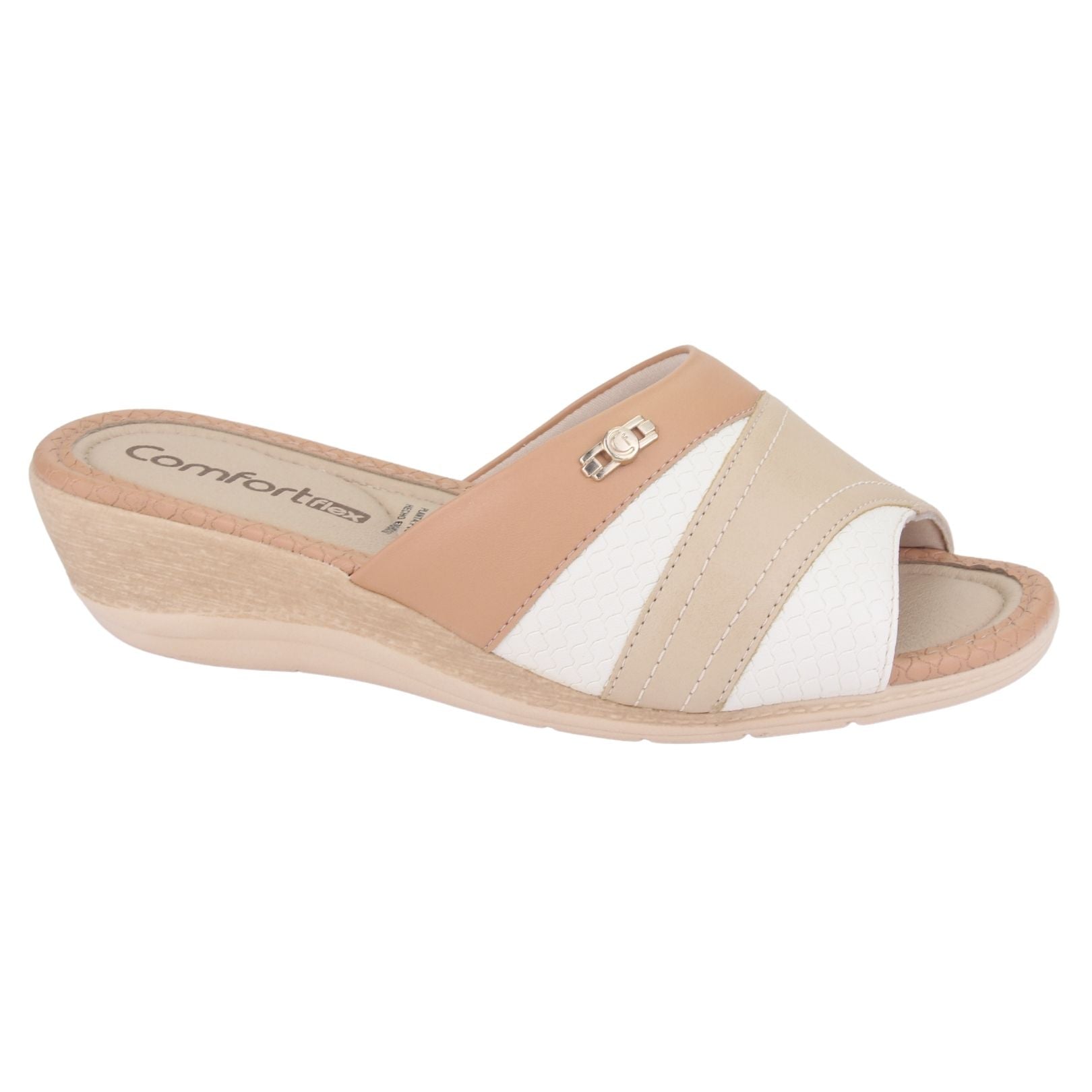 Sandalia Comfortflex Mujer 2296401 Beige Moda