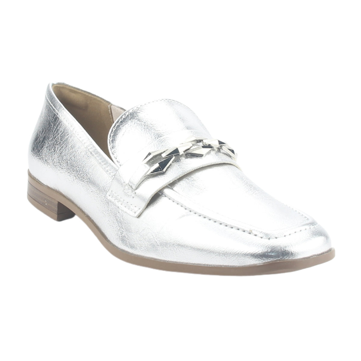 Mocasin Via Marte Mujer 075-007-01 Plateado Casual