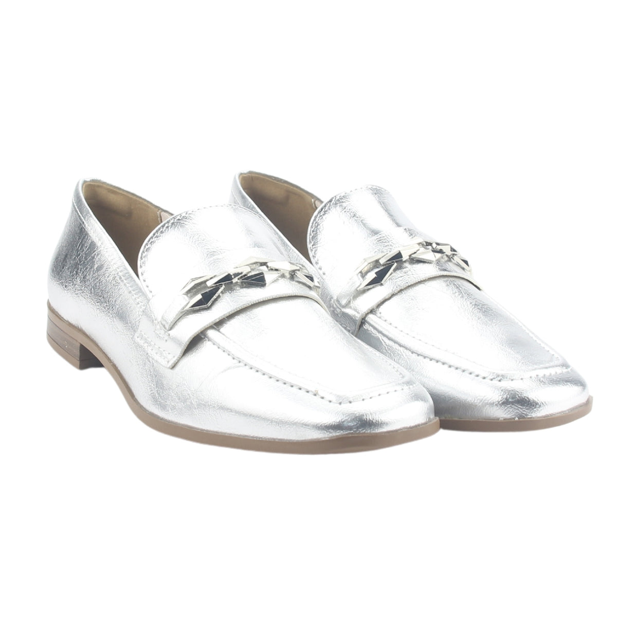 Mocasin Via Marte Mujer 075-007-01 Plateado Casual