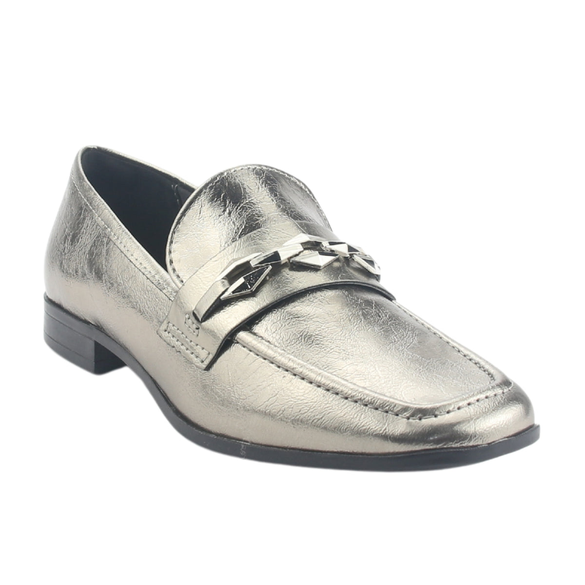 Mocasin Via Marte Mujer 075-007-01 Plateado Casual