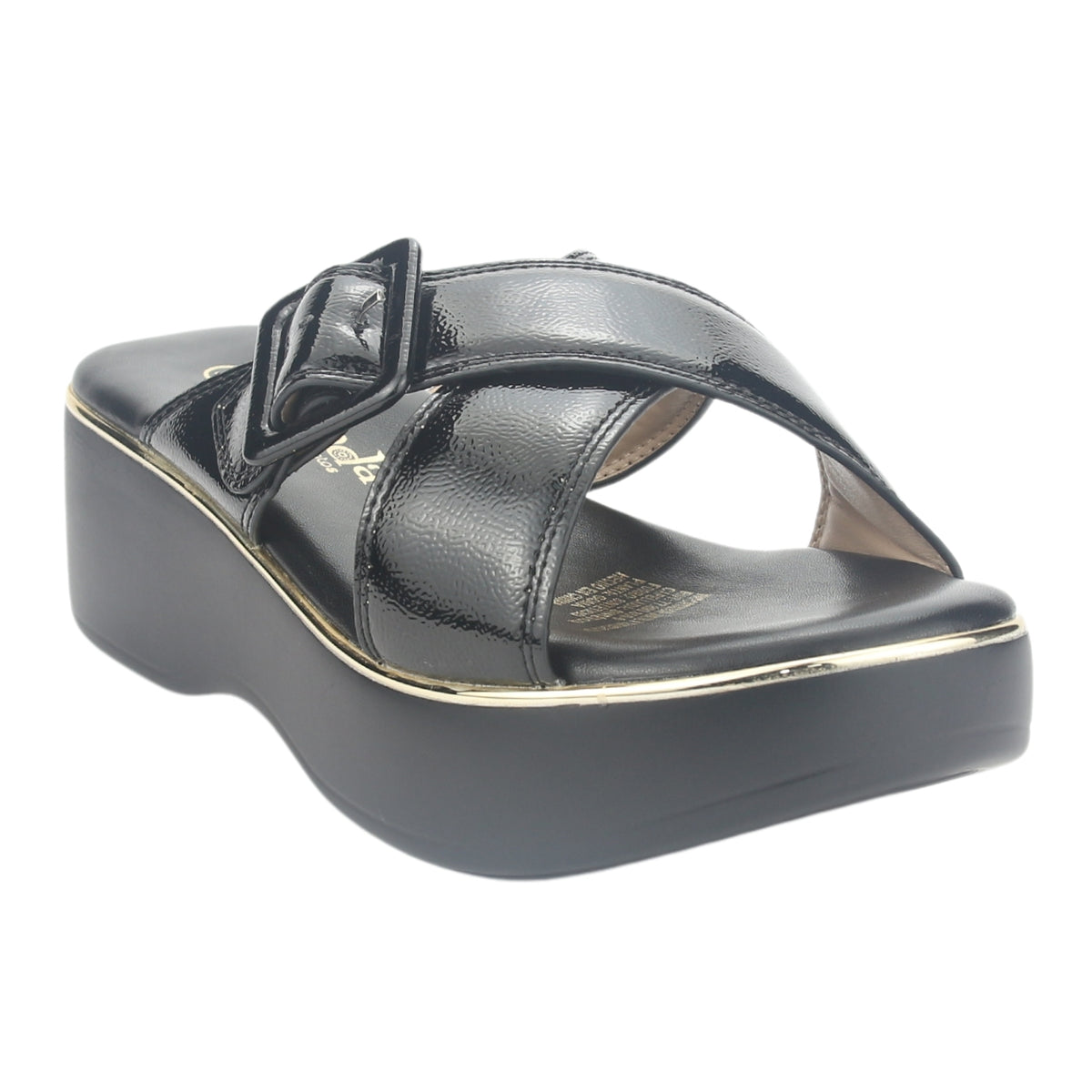 Sandalia Chalada Mujer Tota-53 Negro Plataforma