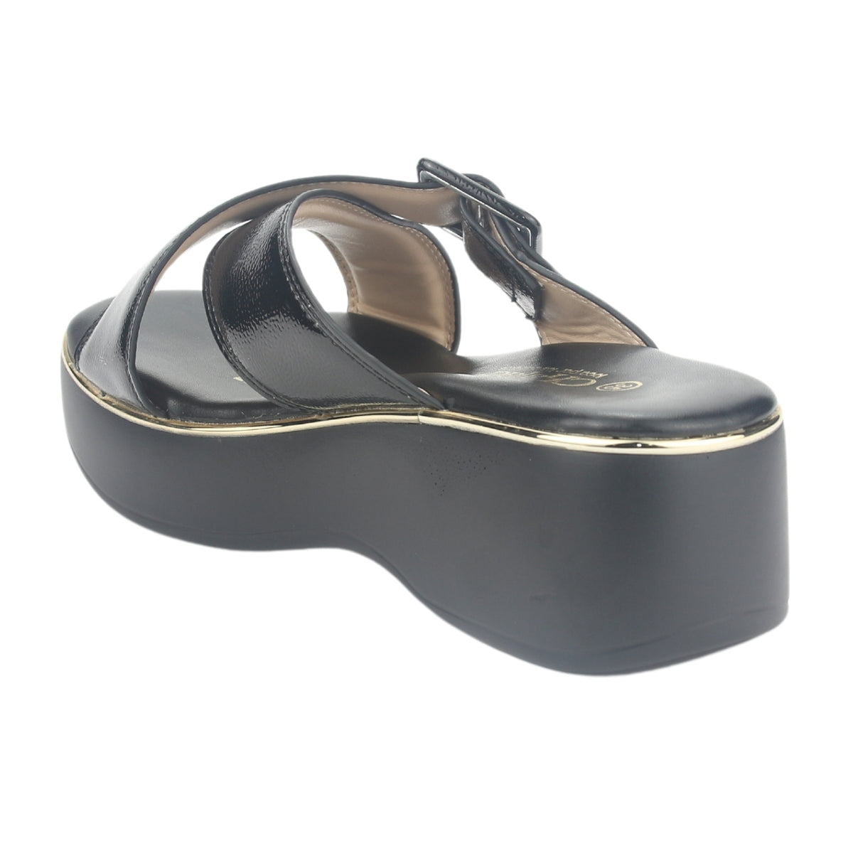 Sandalia Chalada Mujer Tota-53 Negro Plataforma