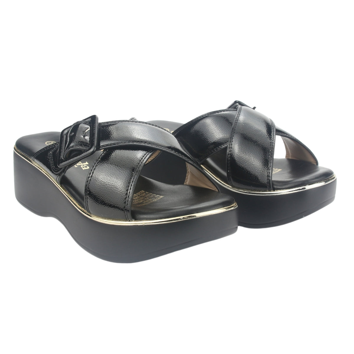 Sandalia Chalada Mujer Tota-53 Negro Plataforma