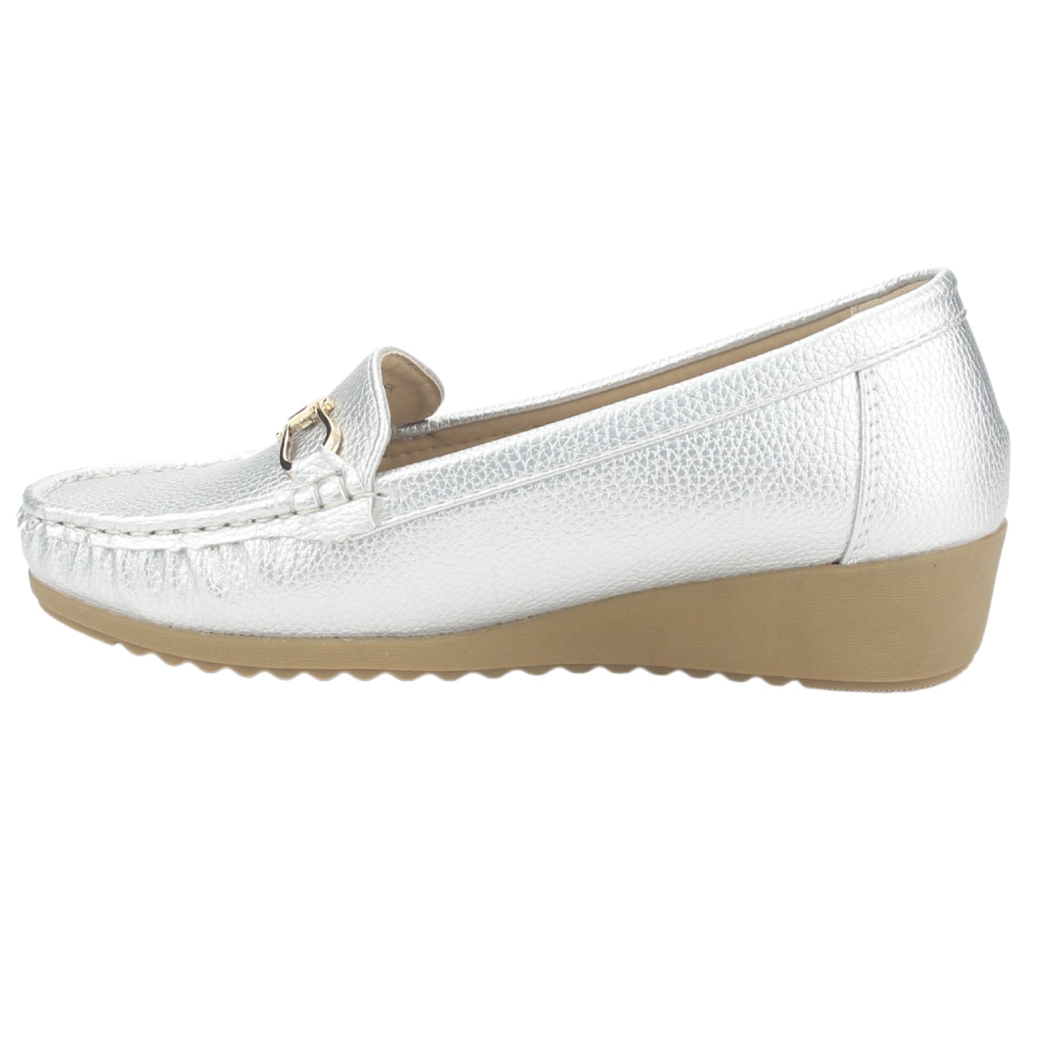 Mocasin Chalada Mujer Malu-2 Plateado Casual