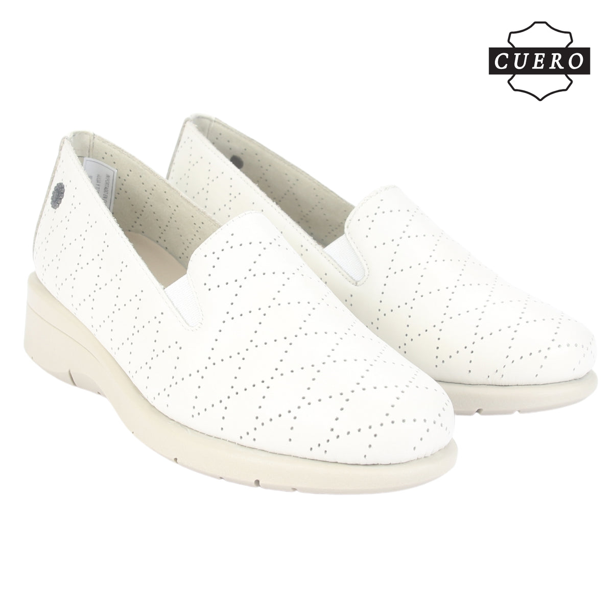 Mocasin de Cuero Chalada Mujer Cala-2 Beige Casual