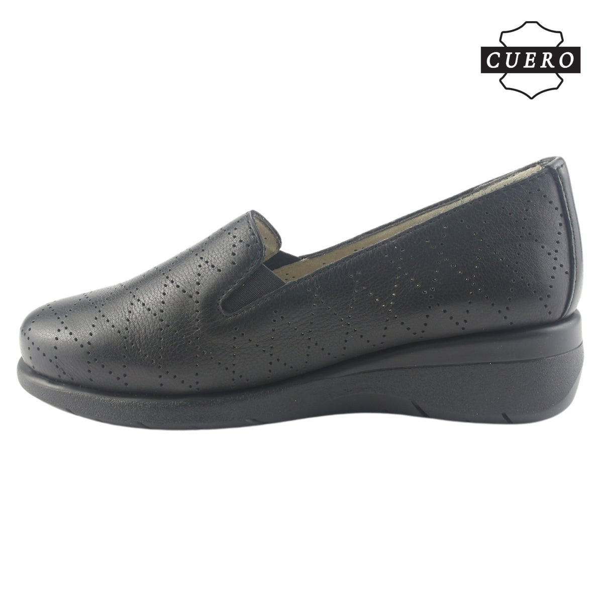Mocasin de Cuero Chalada Mujer Cala-2 Negro Casual