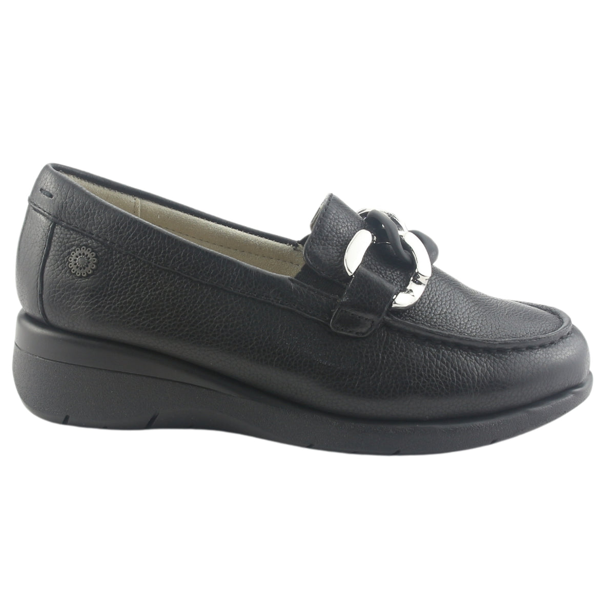 Mocasin de Cuero Chalada Mujer Cala-4 Negro Casual