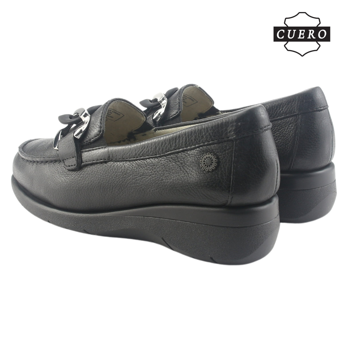 Mocasin de Cuero Chalada Mujer Cala-4 Negro Casual