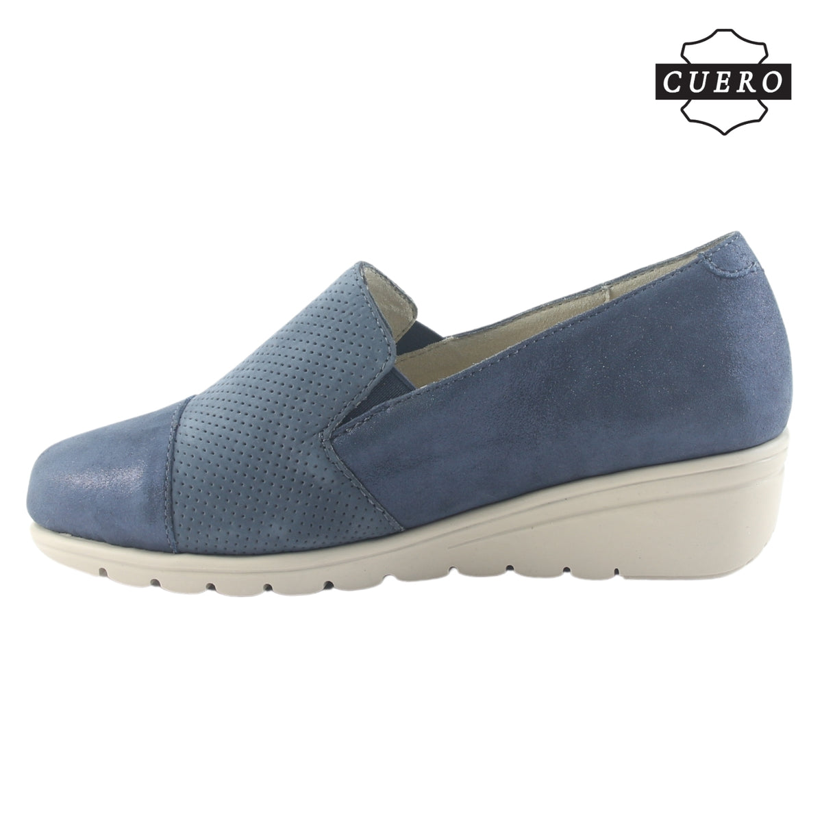 Zapato de Cuero Chalada Mujer Casia-1 Azul Casual