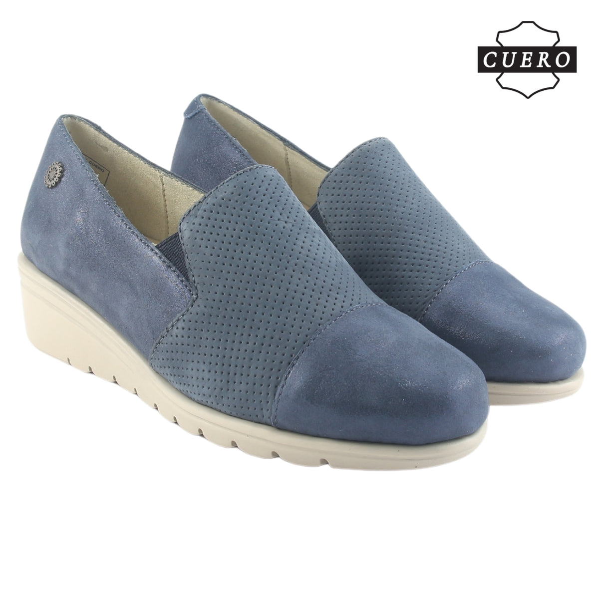 Zapato de Cuero Chalada Mujer Casia-1 Azul Casual