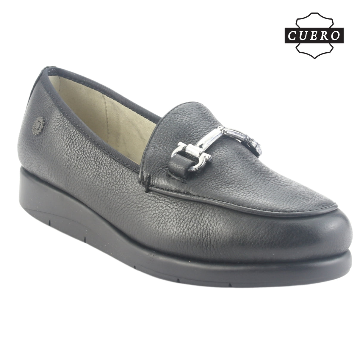 Mocasin de Cuero Chalada Mujer Celsa-1 Negro Casual