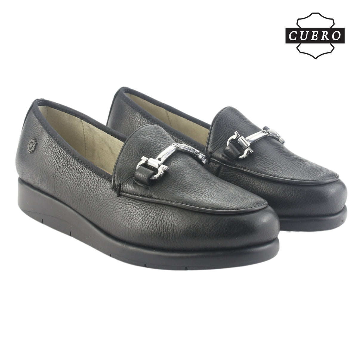 Mocasin de Cuero Chalada Mujer Celsa-1 Negro Casual