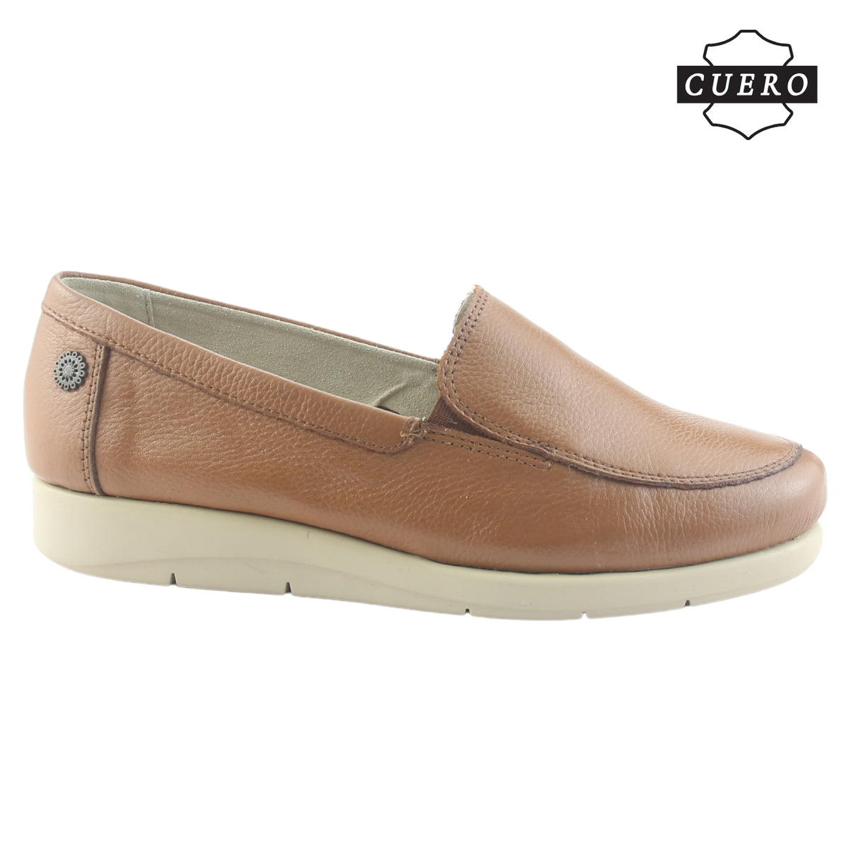 Mocasin de Cuero Chalada Mujer Cira-1 Camel Casual