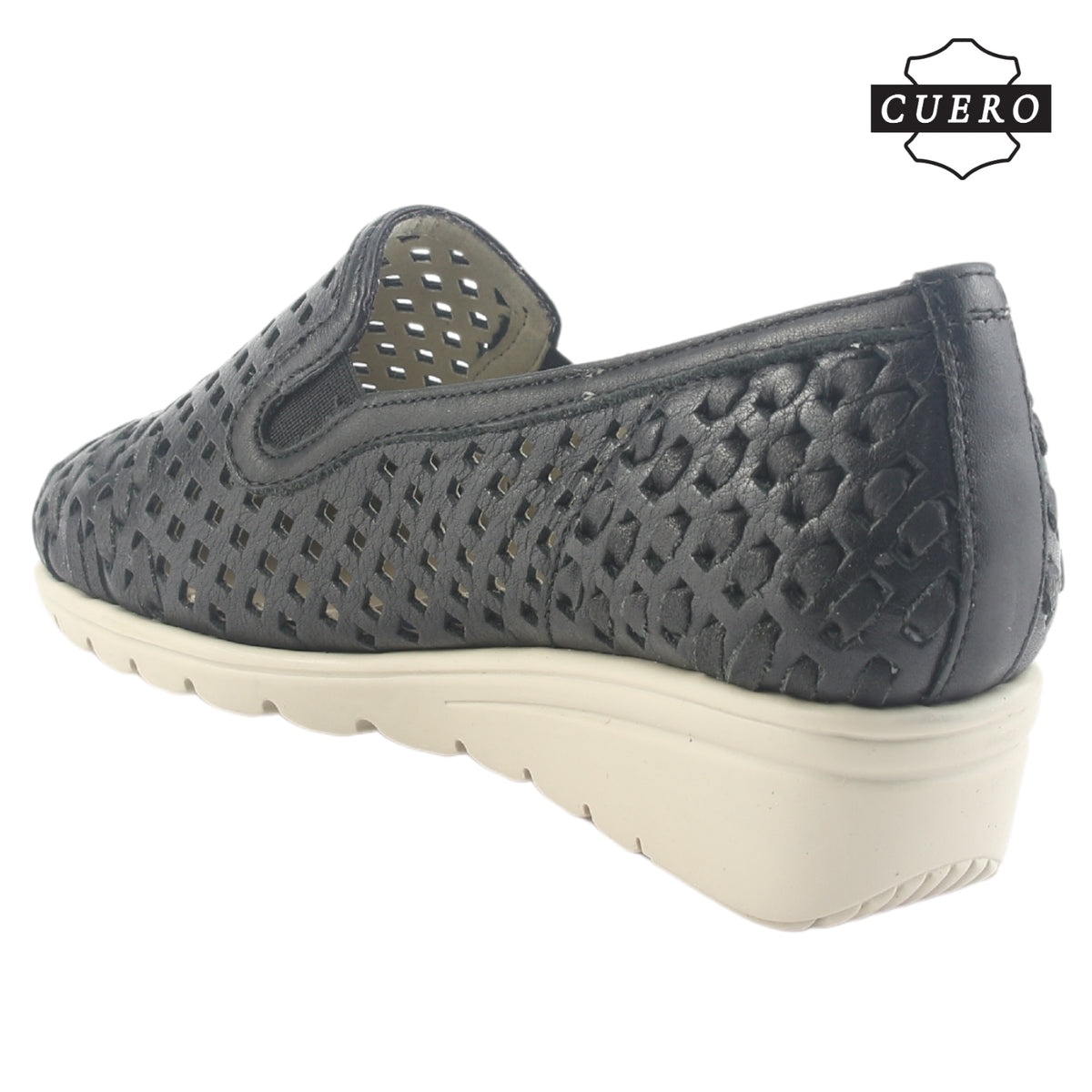 Zapato de Cuero Chalada Mujer Crose-1 Negro Casual
