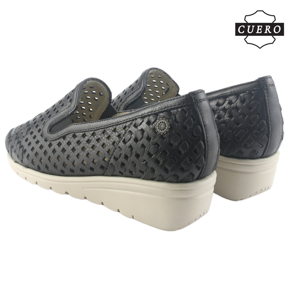 Zapato de Cuero Chalada Mujer Crose-1 Negro Casual