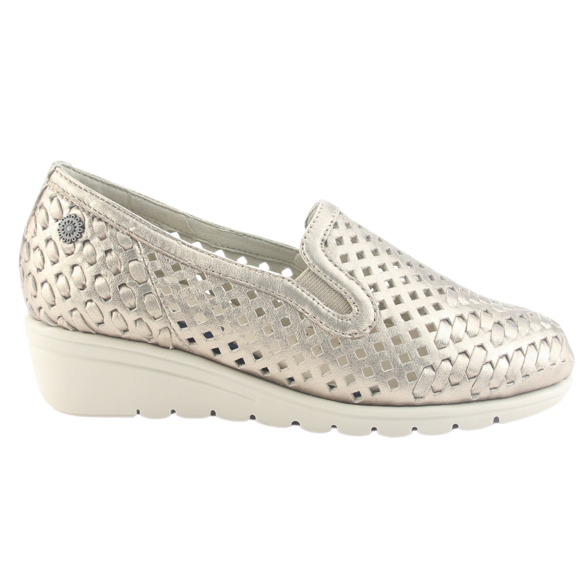 Zapato de Cuero Chalada Mujer Crose-1 Dorado Casual