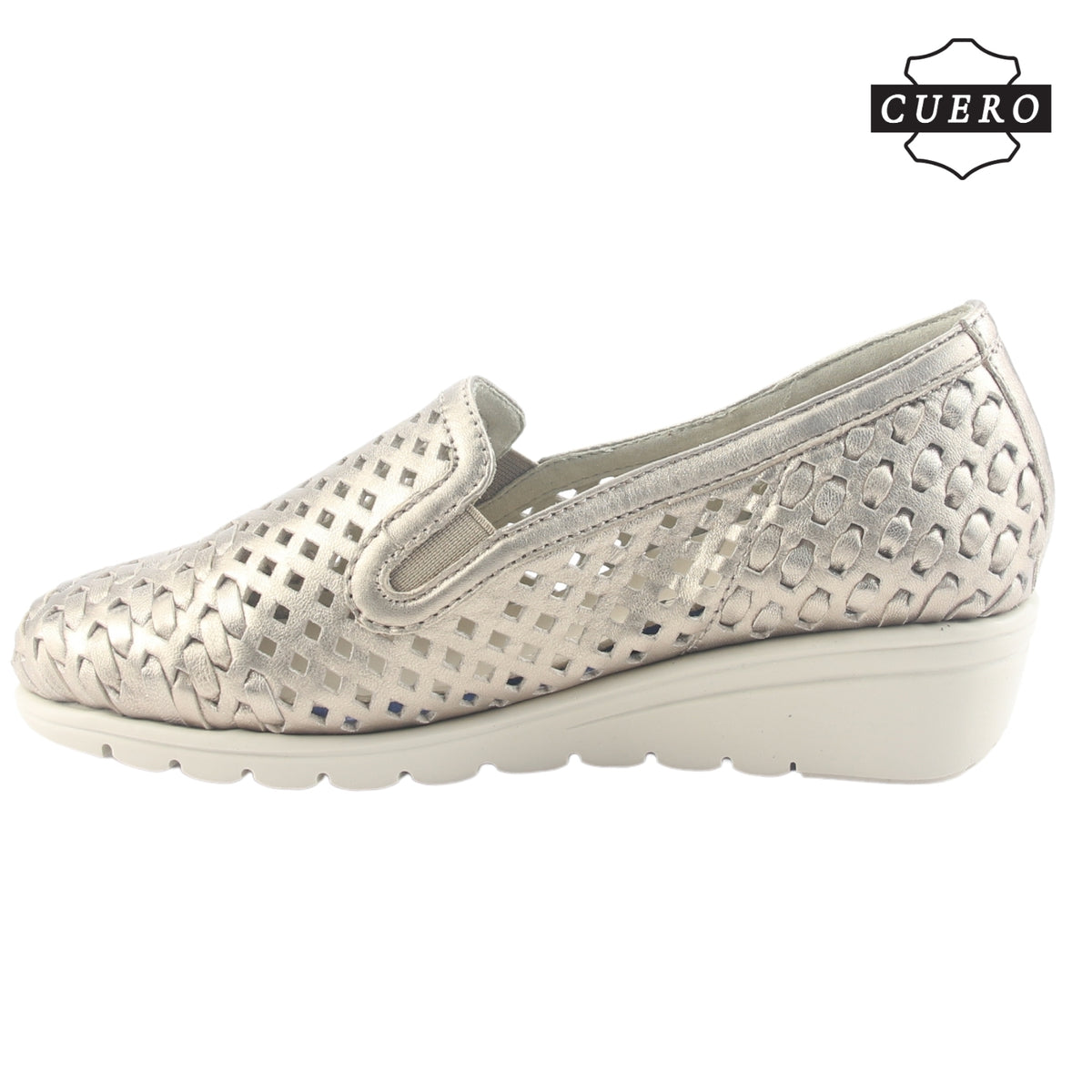 Zapato de Cuero Chalada Mujer Crose-1 Dorado Casual