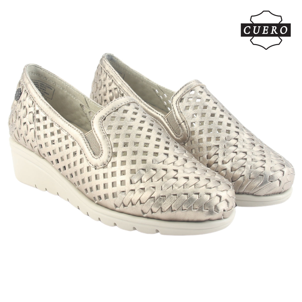 Zapato de Cuero Chalada Mujer Crose-1 Dorado Casual