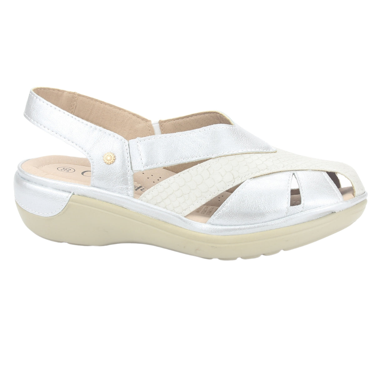 Sandalia Chalada Mujer Mestico-1 Plateado Casual