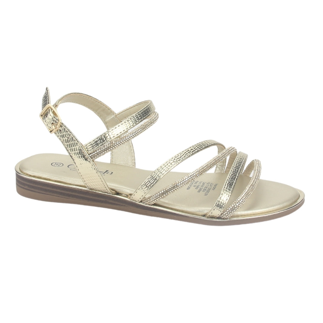 Sandalia Chalada Mujer Crater-20 Dorado Plana