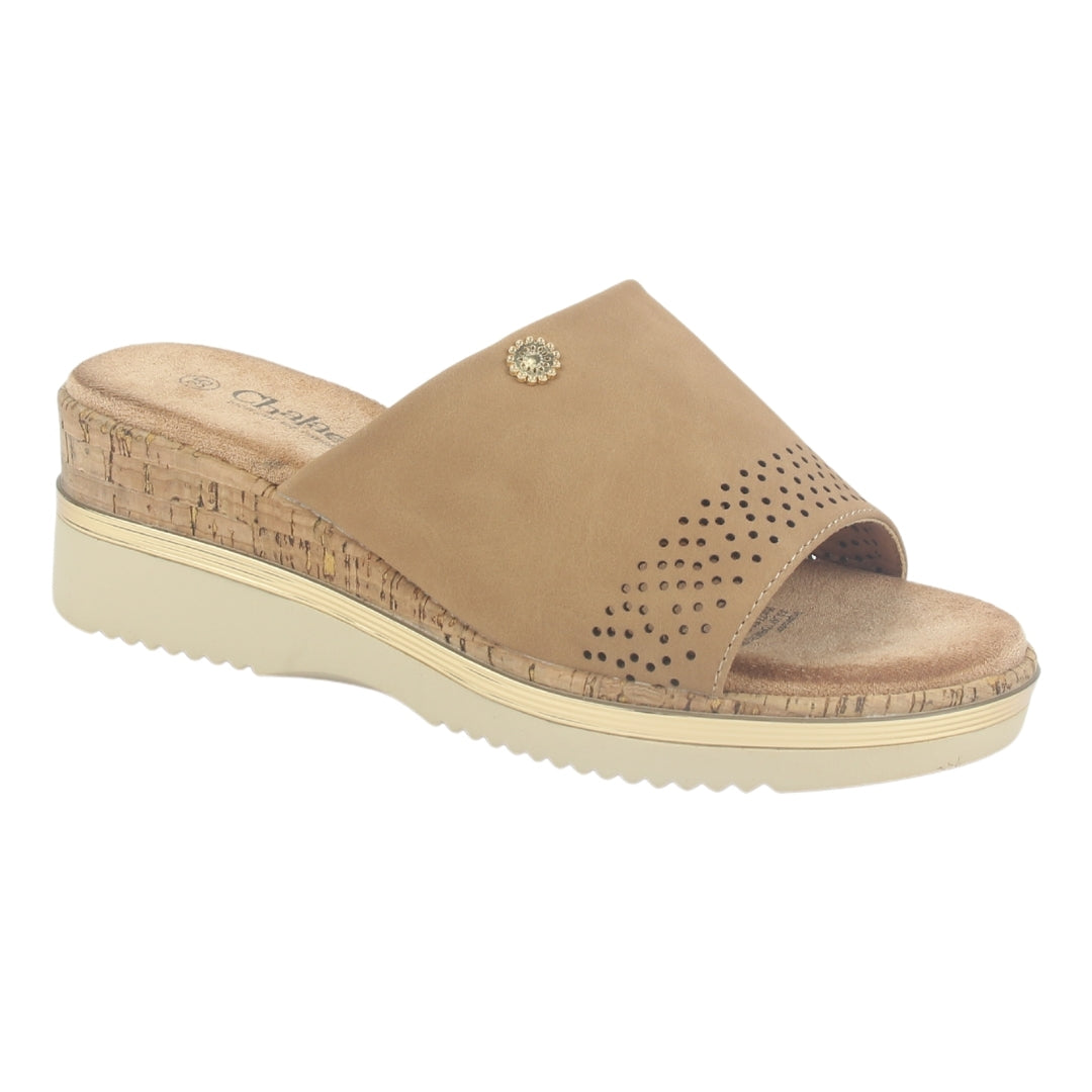 Sandalia Chalada Mujer Tera-1 Beige Plataforma