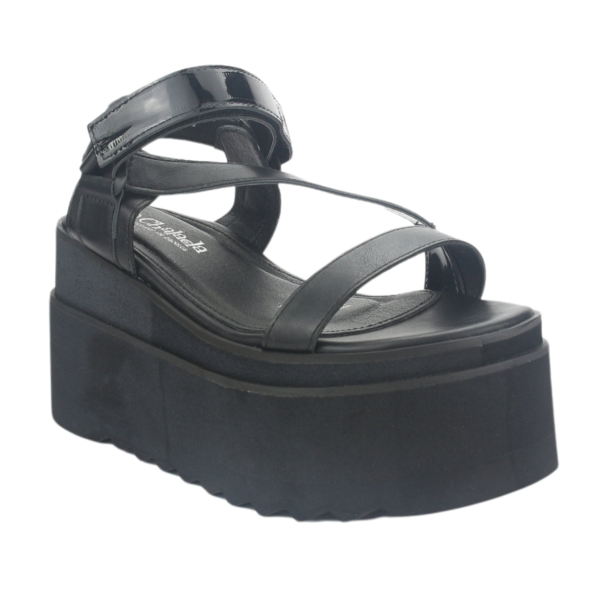 Sandalia Chalada Mujer Vex-6 Negro Plataforma