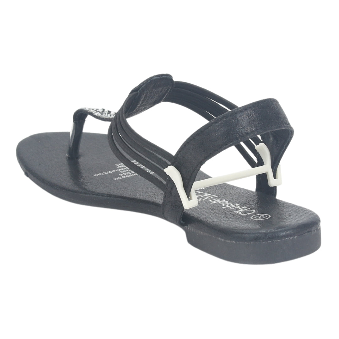 Sandalia Chalada Mujer Alki-5 Negro Plana