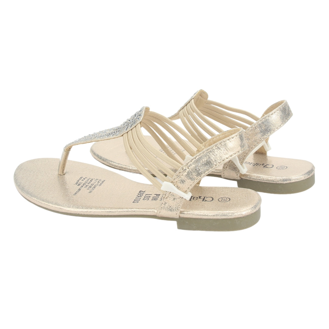 Sandalia Chalada Mujer Alki-5 Dorado Plana