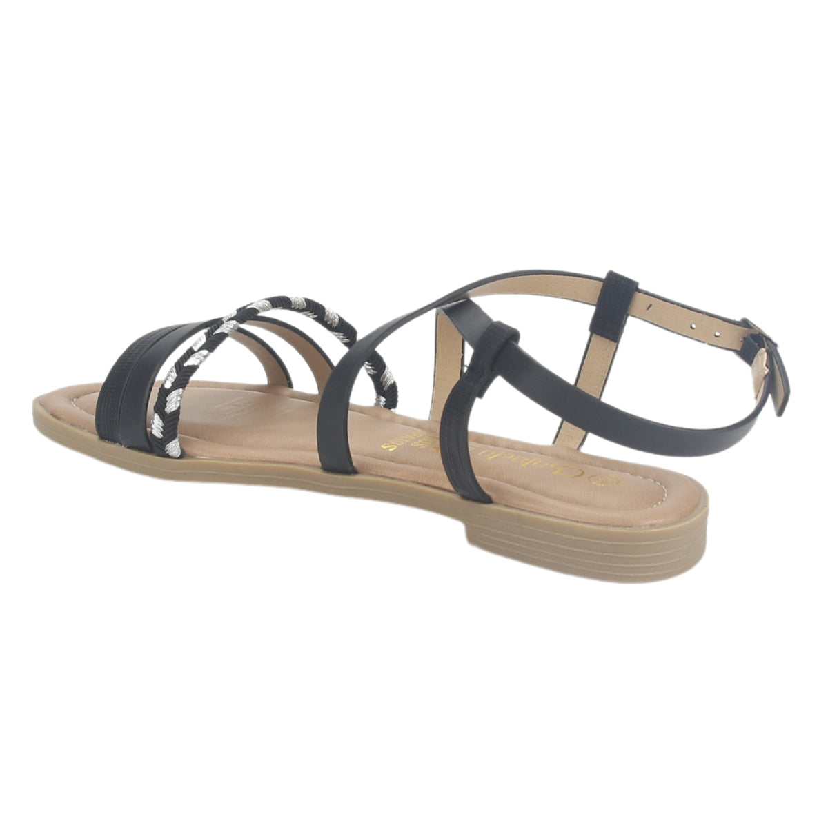 Sandalia Chalada Mujer Call-26 Negro Plana