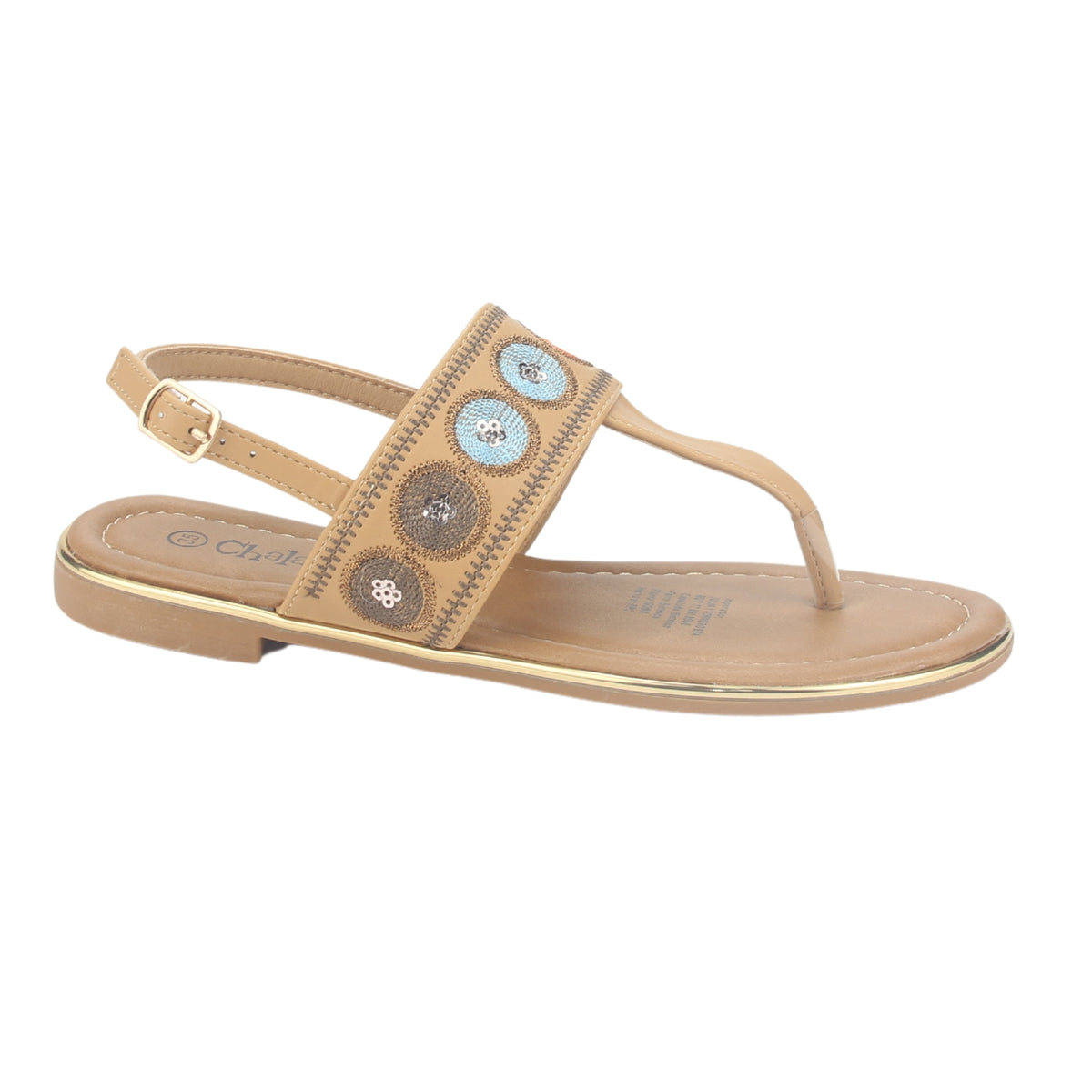 Sandalia Chalada Mujer Call-27 Camel Plana