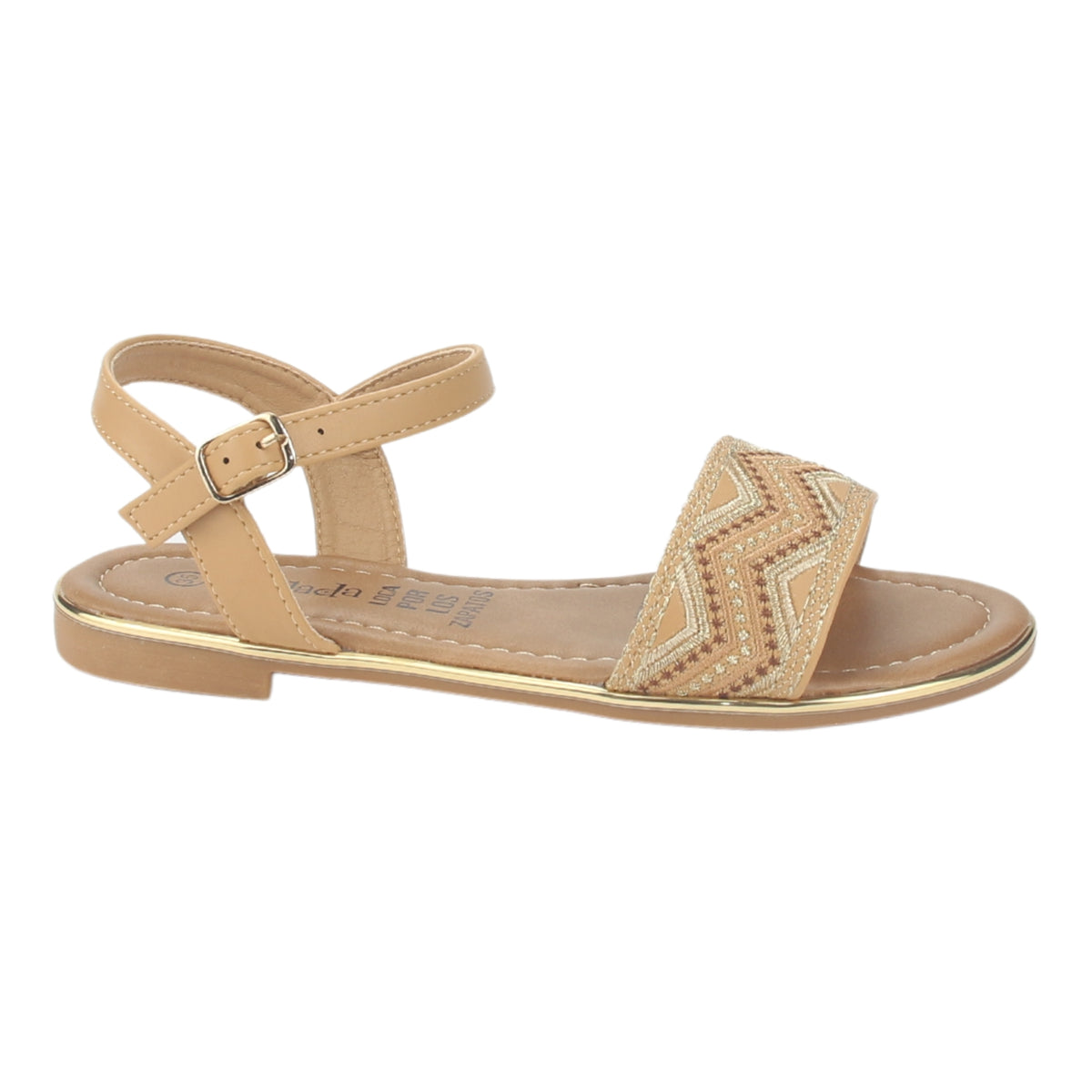 Sandalia Chalada Mujer Call-29 Camel Plana