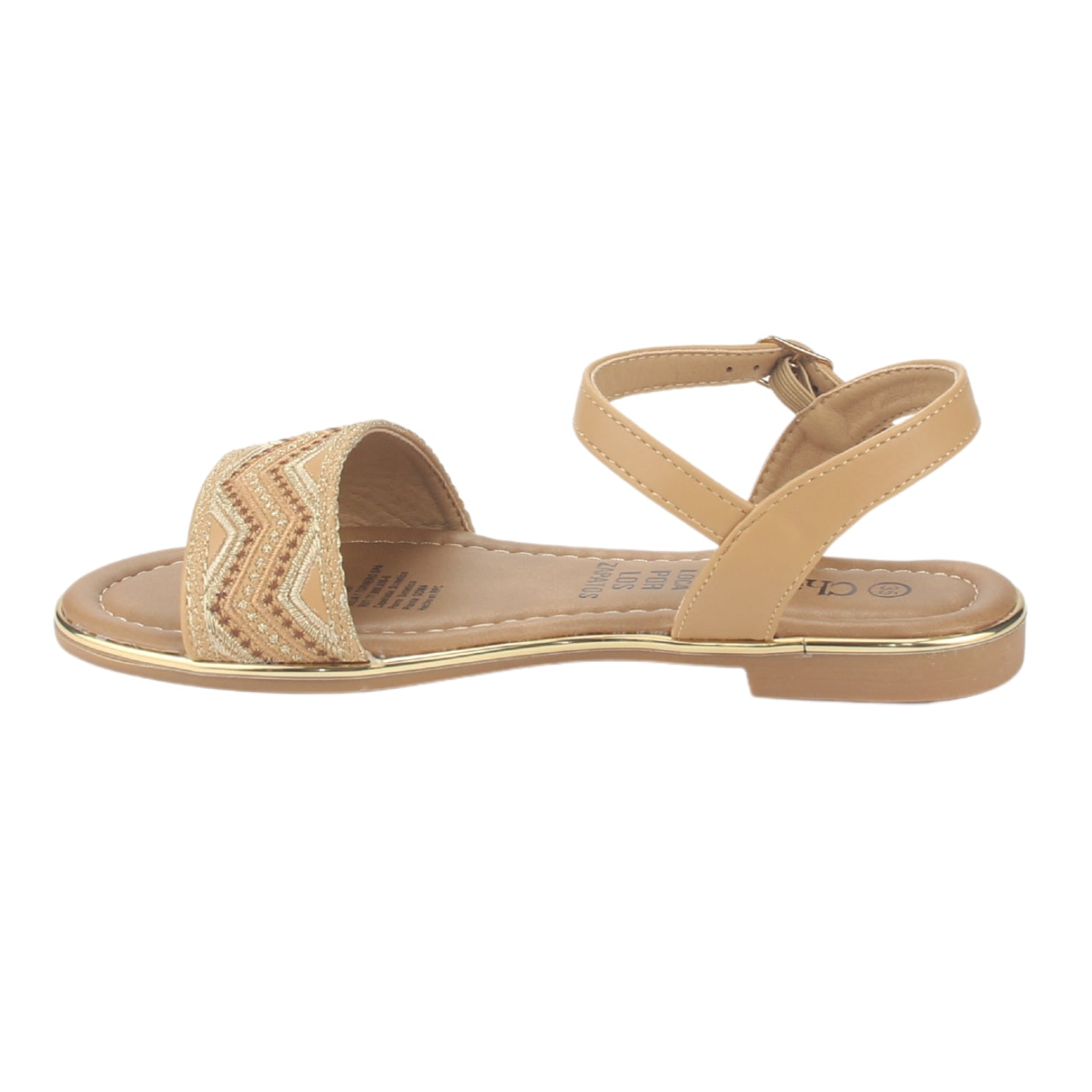 Sandalia Chalada Mujer Call-29 Camel Plana