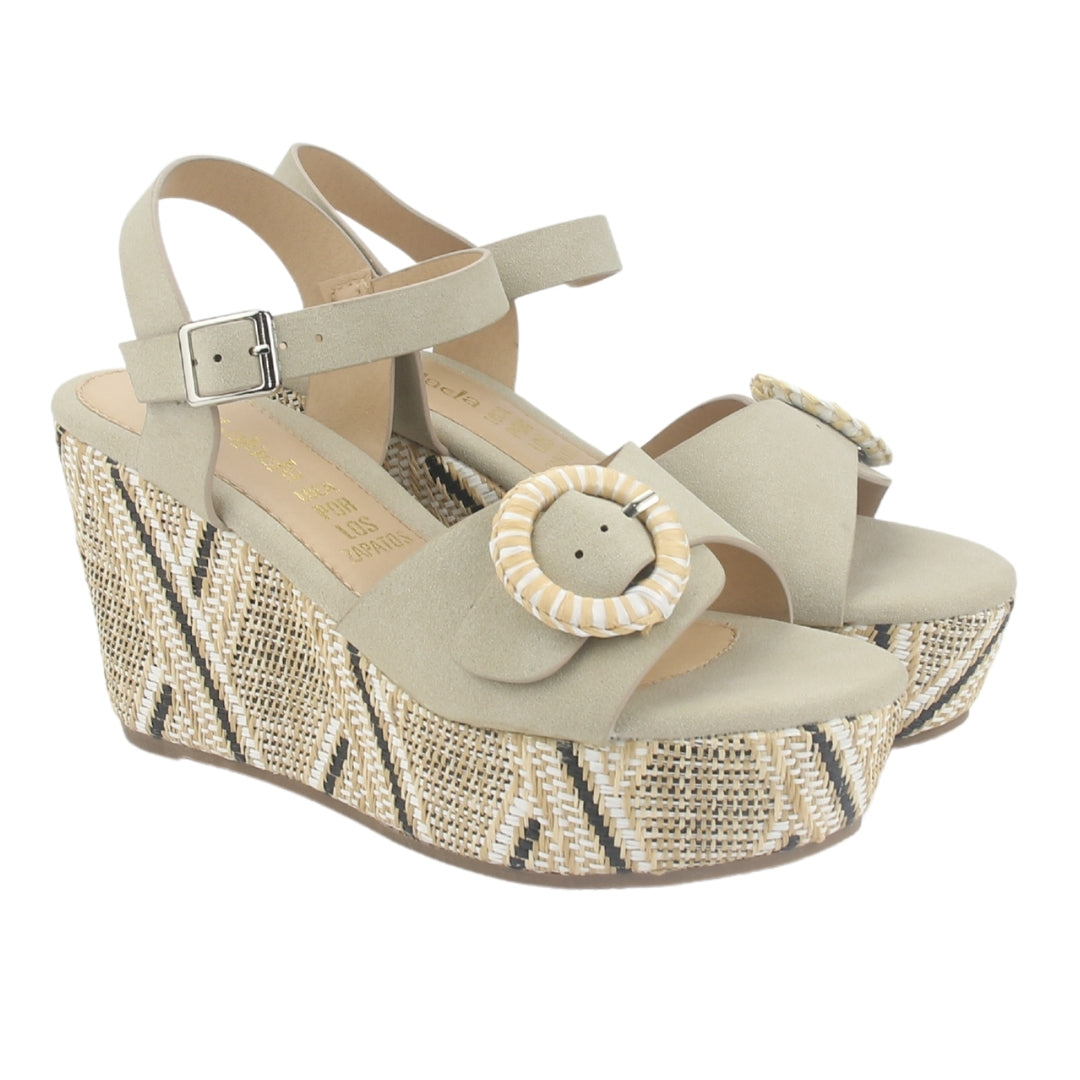 Sandalia Chalada Mujer Como-50 Beige Plataforma